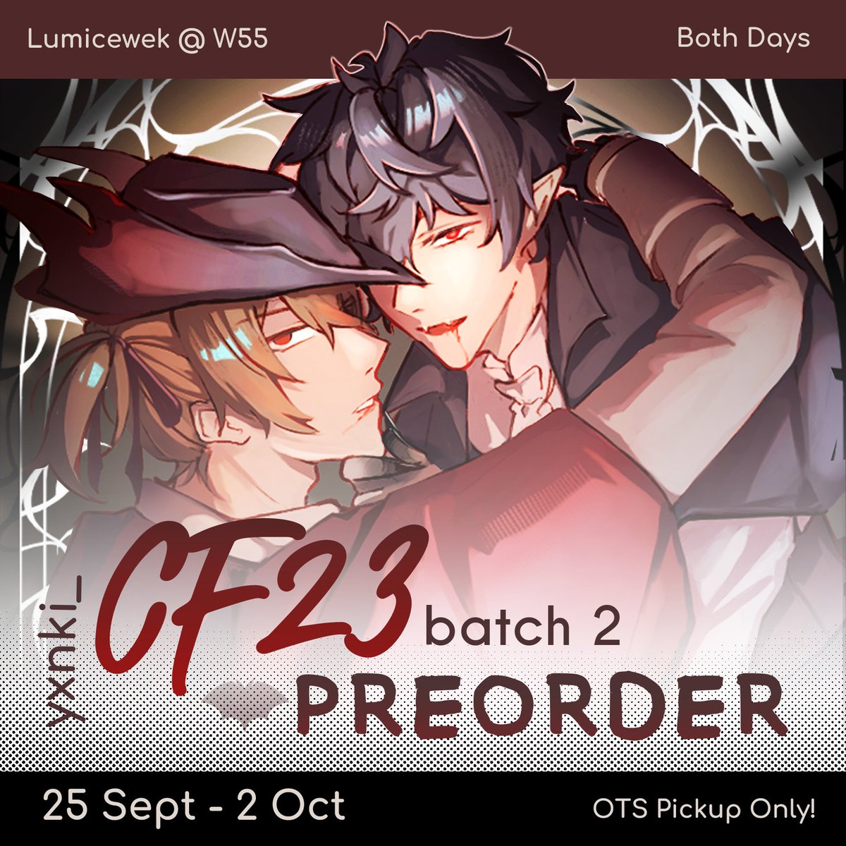 yxnki_'s tweet photo. [🖤🔃 appreciated!]

⛧°༺♱༻⋆ yxnki's #CF23 PO Batch 2 is open!

🗓️ 25 Sept - 2 Oct
🛒 Lumicewek @ W55 Both Days
📦 OTS Pickup ONLY
⭐ Persona 5 (Shuake), All Wishes Come True (Binquan)

🔗 in thread!
 #comifuro23 #cf23catalogue https://t.co/QklThsKMha