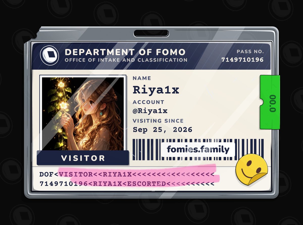 Riya1x's tweet photo. Visiting the Department of Fomo 👀

No case yet, but I might be guilty of catching Fomies fever.

Must be escorted at all times. 🫡

Join Now: https://t.co/0jvzCx1LFv

@FomiesNFT https://t.co/HFvY4OrCKW