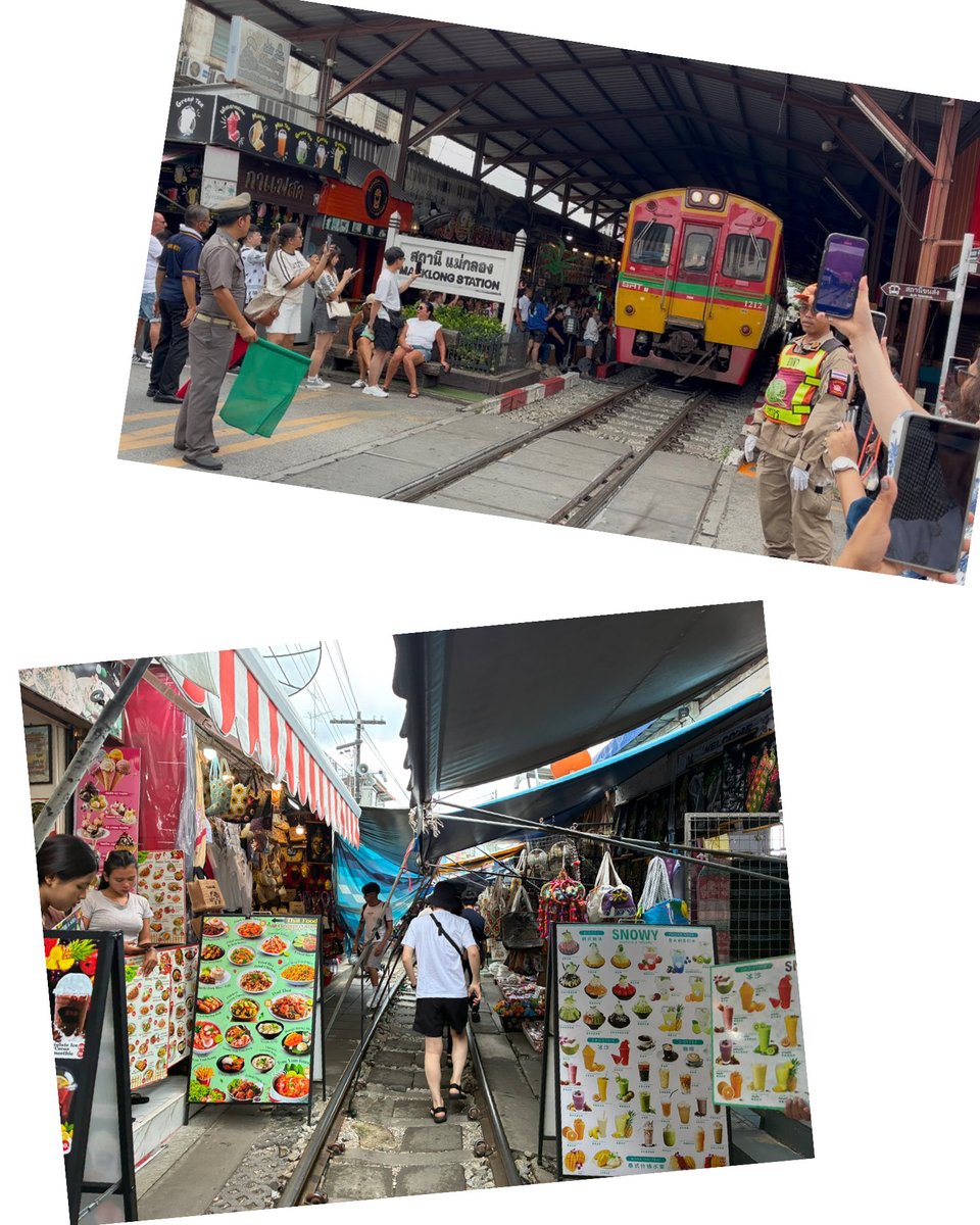 yukky0352's tweet photo. タイ旅行4日目🇹🇭
メークロン鉄道市場→水上マーケット→ジム・トンプソンの家🚃🛶🏠
電車が通るたびにお店をさっと片付ける様子が見れてよかった😳
なに食べても美味しくてタイ料理ハマりそう😋🥥🌱 https://t.co/FoeIlv0FUR