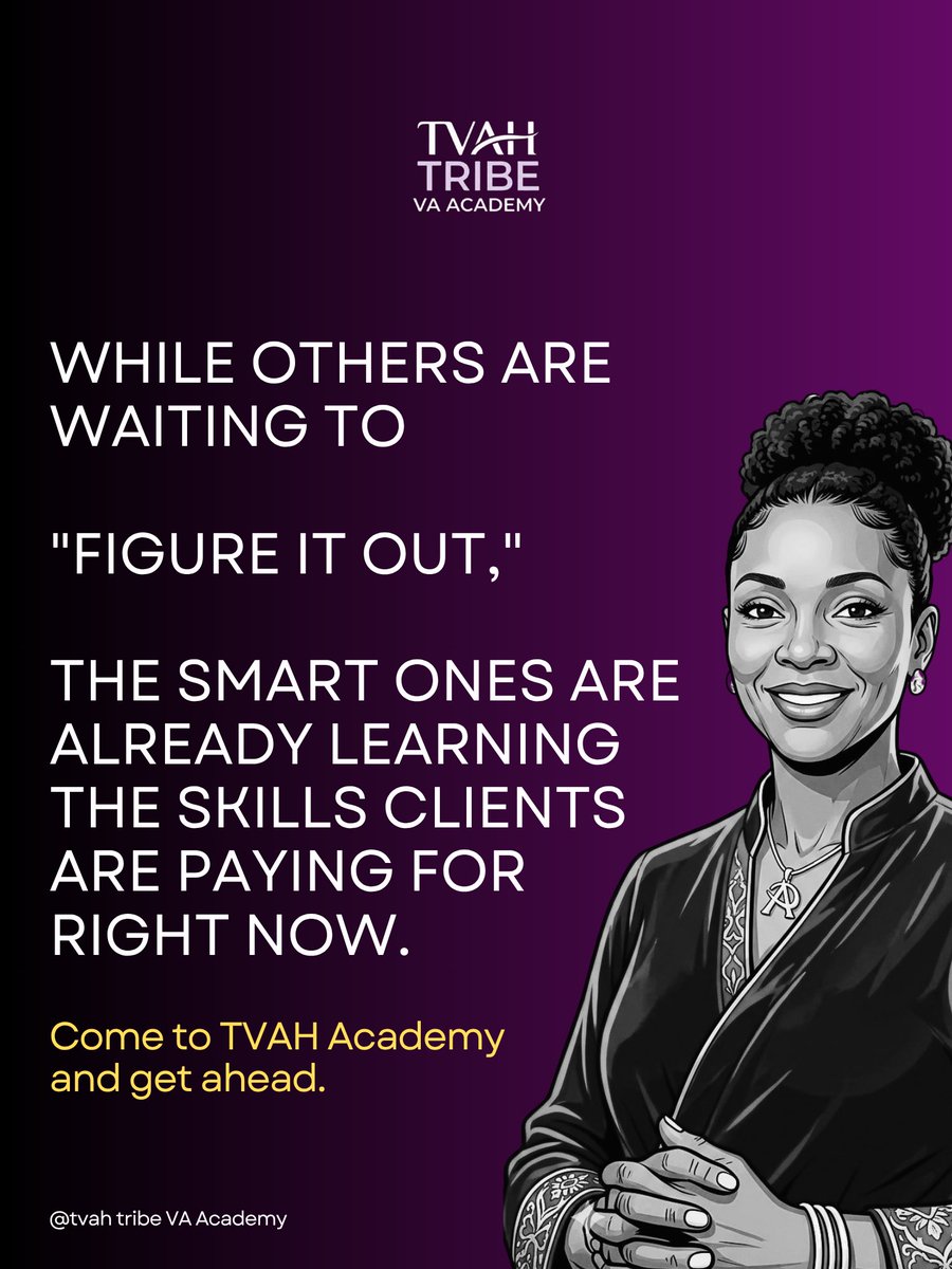 TvahTribe's tweet photo. While others wait to “figure it out,” the smart ones are already learning.

The time will never feel perfectly right — but clients are hiring today, and every day you wait is a day someone else gets ahead.

📲 https://t.co/TmgWSM7EtN https://t.co/O9Ev8V8T8v