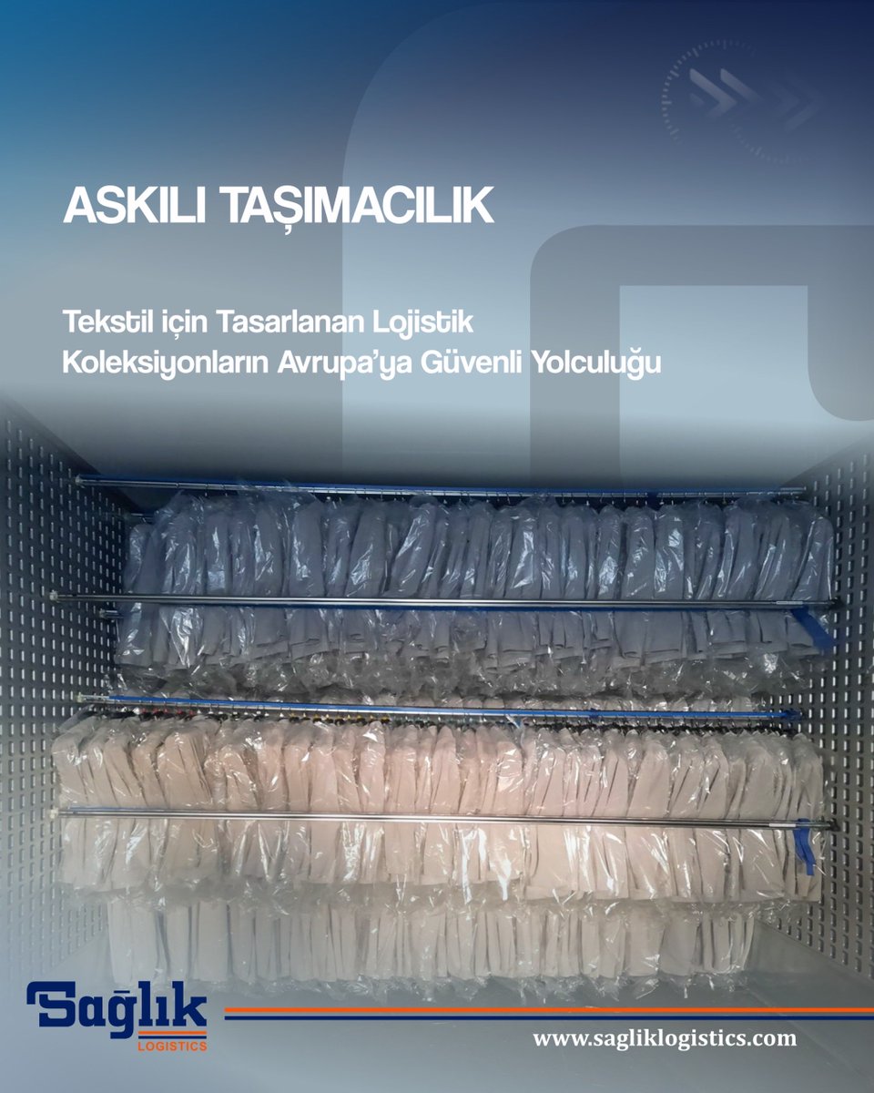 sagliklogistics's tweet photo. Sağlık Logistics olarak, tekstil sektörünün ihtiyaçlarına uygun askılı araçlarımızla Türkiye’den Avrupa ve Balkanlar’a planlı, güvenli ve kontrollü taşıma operasyonları gerçekleştiriyoruz.
#AskılıTaşımacılık #TekstilLojistiği #GarmentOnHanger #TextileLogistics #EuropeanLogistics https://t.co/bGE7nEDRmM