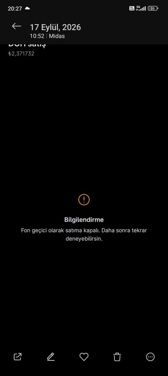 fonunmagdurlari's tweet photo. 🚨"BANKA SATIŞ BUTONUNU KAPATTI, SATIŞ VEREMEDİK" DİYENLERE ÖZEL HABER: İŞTE YATIRIMCIYI İÇERİYE NASIL KİLİTLEDİKLERİNİN KANITI!

📌Yasal işlem saatleri içindeyken (17 Eylül saat 10:52 ve 11:03):

Midas ekrana ne yazdı? "Fon geçici olarak satıma kapalı. Daha sonra tekrar dene."
Akbank ekrana ne yazdı? "Alım satım işlemi yalnızca Akbank şubeleri aracılığıyla iletilebilmektedir."
Mobil uygulamada satışı keyfi olarak kapat, vatandaşı "şubeye git" diyerek oyala, sonra da saat 13:30 olunca "tasfiye başladı, geç kaldınız" de!

Böyle bir hukuksuzluk kabul edilemez!

Hukuken durum çok nettir: Yasal işlem saatinde müşterisinin satış emri vermesini engelleyen, sistemi kapatan veya şubeye yönlendirerek zaman aşımına uğratan aracı kurum ve bankalar, Türk Borçlar Kanunu Madde 112 ve Sermaye Piyasası Kanunu gereğince doğrudan TAZMİNATLA SORUMLUDUR!

Sizin sistemsel kısıtlamanız, vatandaşın mülkiyet ve satış hakkını engelleyemez. O saatte satış yapmaya çalışan herkesin zararı 17 Eylül fiyatı üzerinden kuruşu kuruşuna tazmin edilmek zorundadır!

📌Ekran görüntülerinizi saklayın, platformumuzdaki şablonlarla BDDK, SPK ve bankalara resmi ihtarnamenizi çekin: https://t.co/uynIzCiE0L

Biz kendi hakkımızı savunmazsak kimse bizim yerimize savunmaz!    

CİMER, KDK, SPK, Bankalar, TBB, BDDK, e-Dilekçe ve tüm milletvekillerine tek tıkla şikayet gönderebileceğiniz güncel hazır metinler için platformumuzdaki şikayet sihirbazını kullanın:  https://t.co/uynIzCiE0L 

#tly #thf #tmv #tp2 #pnu #fsu #doh #dfi #TeraMağduriyetiSonBulsun #fonmağdurları #FonMagdurlari #TefasMagdurlari #SPK #MehmetSimsek #TBMM #CIMER #KDK #DDK #FonMağdurları #TEFAS #Takasbank #Fibabanka #akbank #garanti

@55erhanusta

@cevdetakaychp
@spkgovtr
@Takasbank
@memetsimsek
@RTErdogan