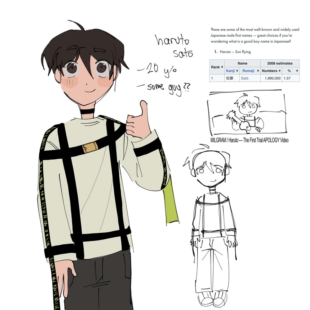 muustacean's tweet photo. this is my new milgram oc with the most common name in japan he is a 20 year old college student born in a middle class family in tokyo.

#ocgram https://t.co/gi2PMIQKcC