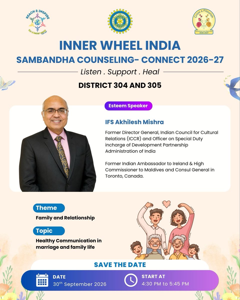 AkhileshIFS's tweet photo. Have to speak on a challenging topic🙏
#innerwheelindia #innerwheelclub #innerwheelinternational https://t.co/rwa2XZdtg5