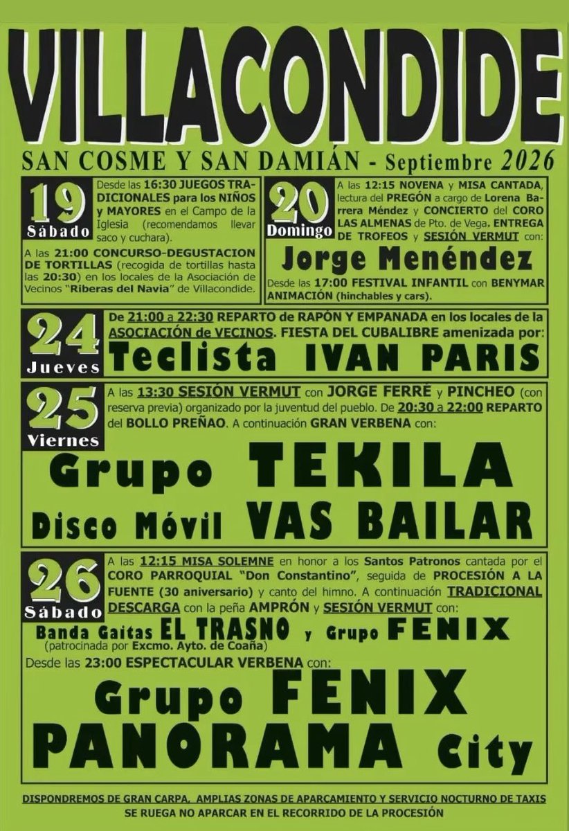 mundogaita's tweet photo. 👉🏻 Mañana na sesión vermú 🍹 la banda gaites “El Trasno” tará tocando 🥁 nes fiestes 🎉 de San Cosme y San Damián ⛪️
📅 26 Setiembre
🕐 13:00h
📍#Villacondide #Coaña
#bandagaites #pipeband #gaita #bagpipe #Asturies #mundogaita https://t.co/nUQtc53dK4