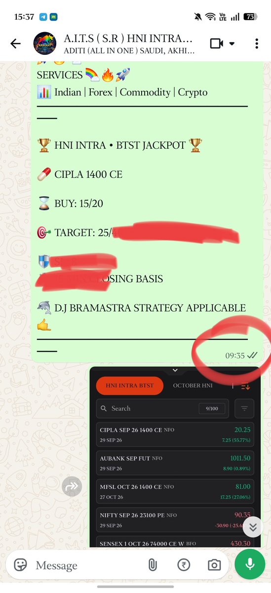 AITSSURESHOT's tweet photo. 🏆 HNI INTRADAY WINNER # 6 🏆
🚀 CIPLA 1400 CE
💸 ENTRY PRICE : ₹20
📈 HIGH MADE : ₹27+
💰 PROFIT / LOT : ₹2,975+
#Cipla #OptionsTrading #StockMarketIndia #OptionBuying #IntradayTrading #Nse #TradingCommunity #ArihantGlobal #StockMarketNews https://t.co/CaWMc3MSJw