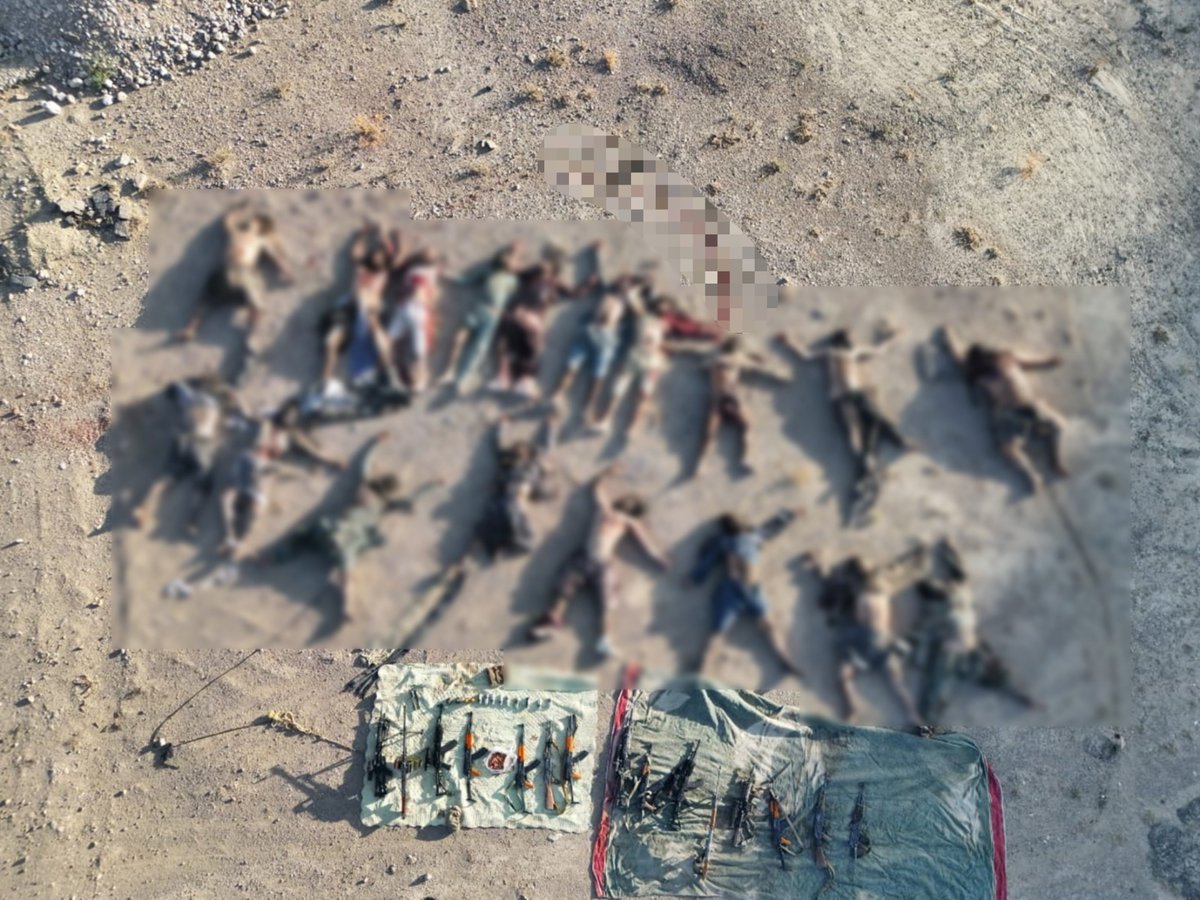 War_Analysts's tweet photo. 24 Sept 2026 | Operation Shaban 2 - Shaban Valley, Balochistan

24x FAK terrorists were liquidated in Shaban Valley. 18 bodies recovered.

Huge cache of weapons seized, multiple hideouts turned to dust.

These Fitna al-Khawarij r@ts have no place to hide - Security Forces will hunt them down and crush them with full force.