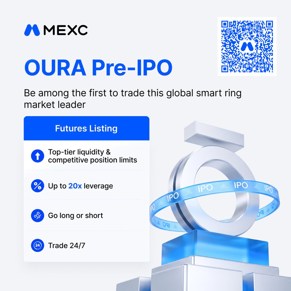 MEXCVIP_SEAAF's tweet photo. 💍 OURA Pre-IPO is now LIVE on MEXC!
Trade Oura Health on MEXC with:
⚡ Up to 20x leverage
💧 Market-leading liquidity
🕐 24/7 trading
Get exposure to one of the leading names in wearable health tech before IPO.
#MEXC #OURA #PreIPO https://t.co/xam1JmIQor