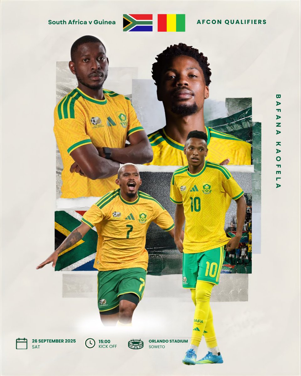LitSego's tweet photo. Our road to AFCON 2027 finally begins. 

Let’s get behind the boys as they open their qualifying campaign! 🇿🇦❤️ https://t.co/jarFUOv0KQ