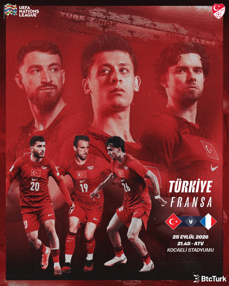MilliTakimlar's tweet photo. MAÇ GÜNÜ 🚨

Vakit Geldi! Rakip Fransa 🇫🇷

#BizimÇocuklar🇹🇷 | #NationsLeague | #UNL | #TURFRA | @btcturk https://t.co/Pn61ToCPrE