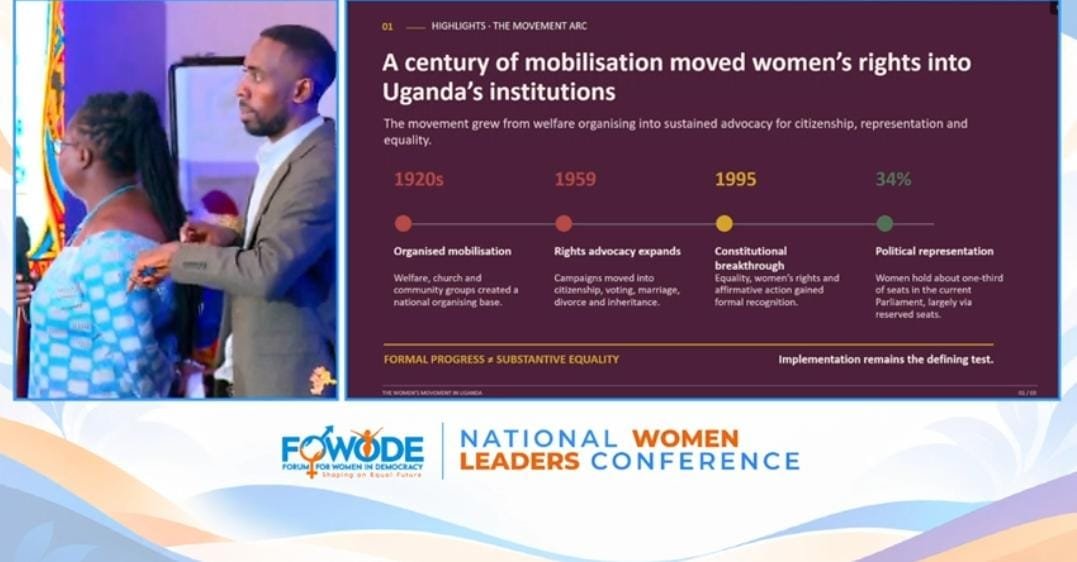 asiimireritah's tweet photo. Maude Mugisha has a presentation about the Evolution of the women's movement over the last century... 

From welfare organizing to sustained advocacy for citizenship, representation and equality!
#WomenLeadersConference 
#WomenAndLeadership 

↘️https://t.co/2AtvKhITXR https://t.co/jvuBHFGB6w
