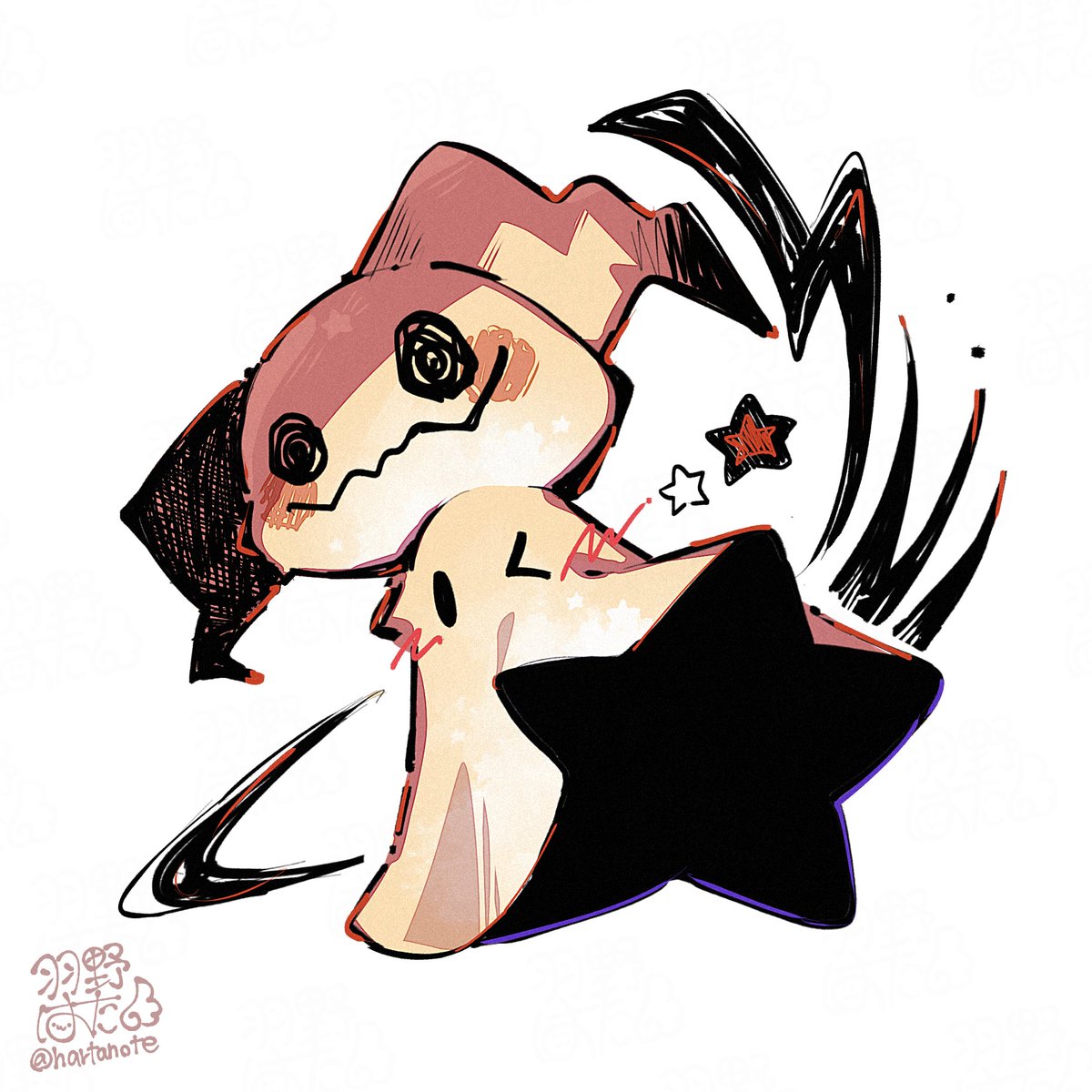 hartanote's tweet photo. •⩊•4日連続描いたミミッキュ！ https://t.co/WsHIPbwClO