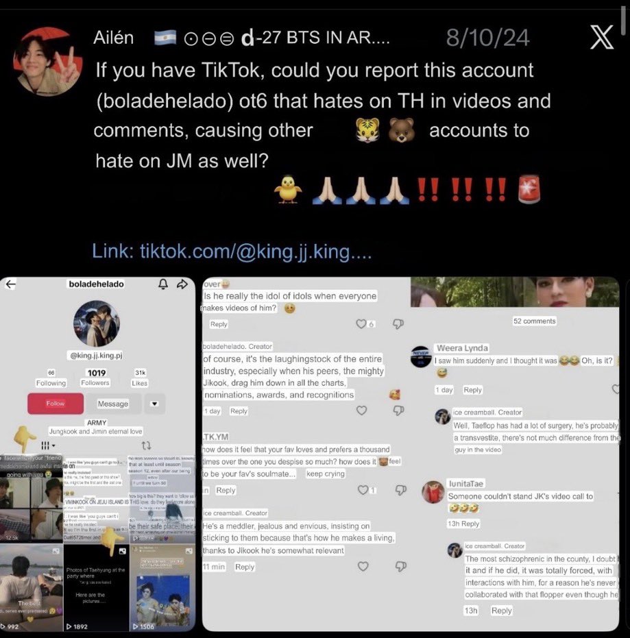 BTSPROTECT07's tweet photo. 🚨 Please report those accounts that are attempting to misrepresent the situation. The focus should remain on addressing the threats against Tae, which should be taken seriously‼️📢

📌https://t.co/w1jo65SpyQ
📌https://t.co/yO6zJcxgbn
📌https://t.co/hnMYkvgxii https://t.co/o98cocwE2t