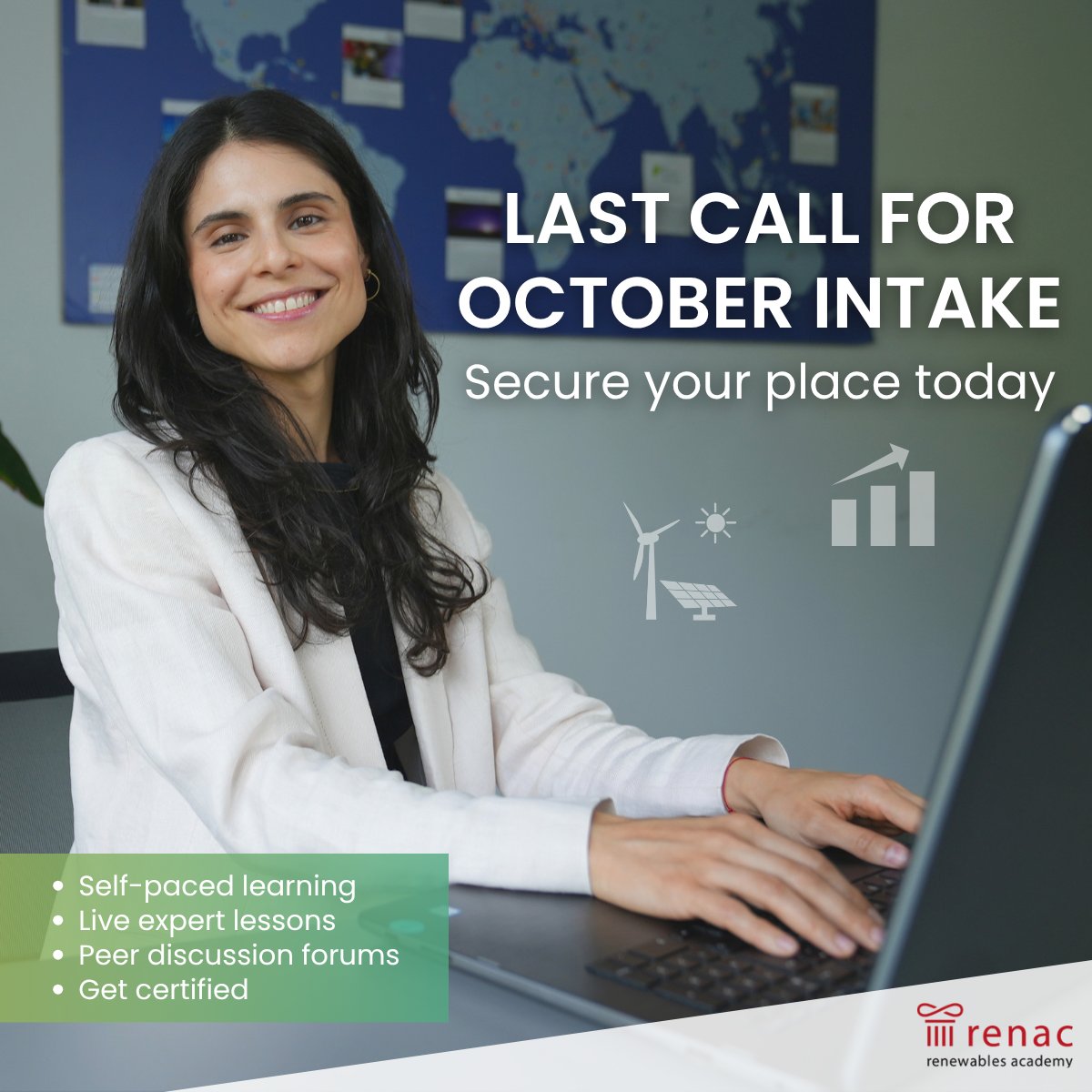 renac_ag's tweet photo. The future of energy use is renewable, sustainable and within your reach – but it all starts with knowledge.
See our full range of renewable energy online programmes! 👉 https://t.co/OAu6EX8oZz 
#LastCall #onlinecourses #cleanenergycourses https://t.co/i8G3cYg6vk