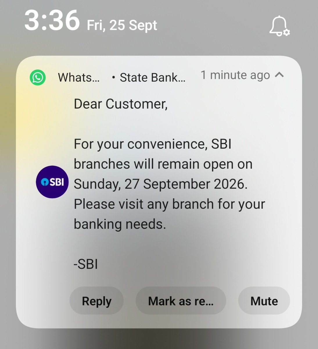 yabhishekhd's tweet photo. First time in my life seeing a bank open on Sunday 😳

Hilarious, guess which bank it is whose logo is a plate and spoon https://t.co/r8QFipBgJx