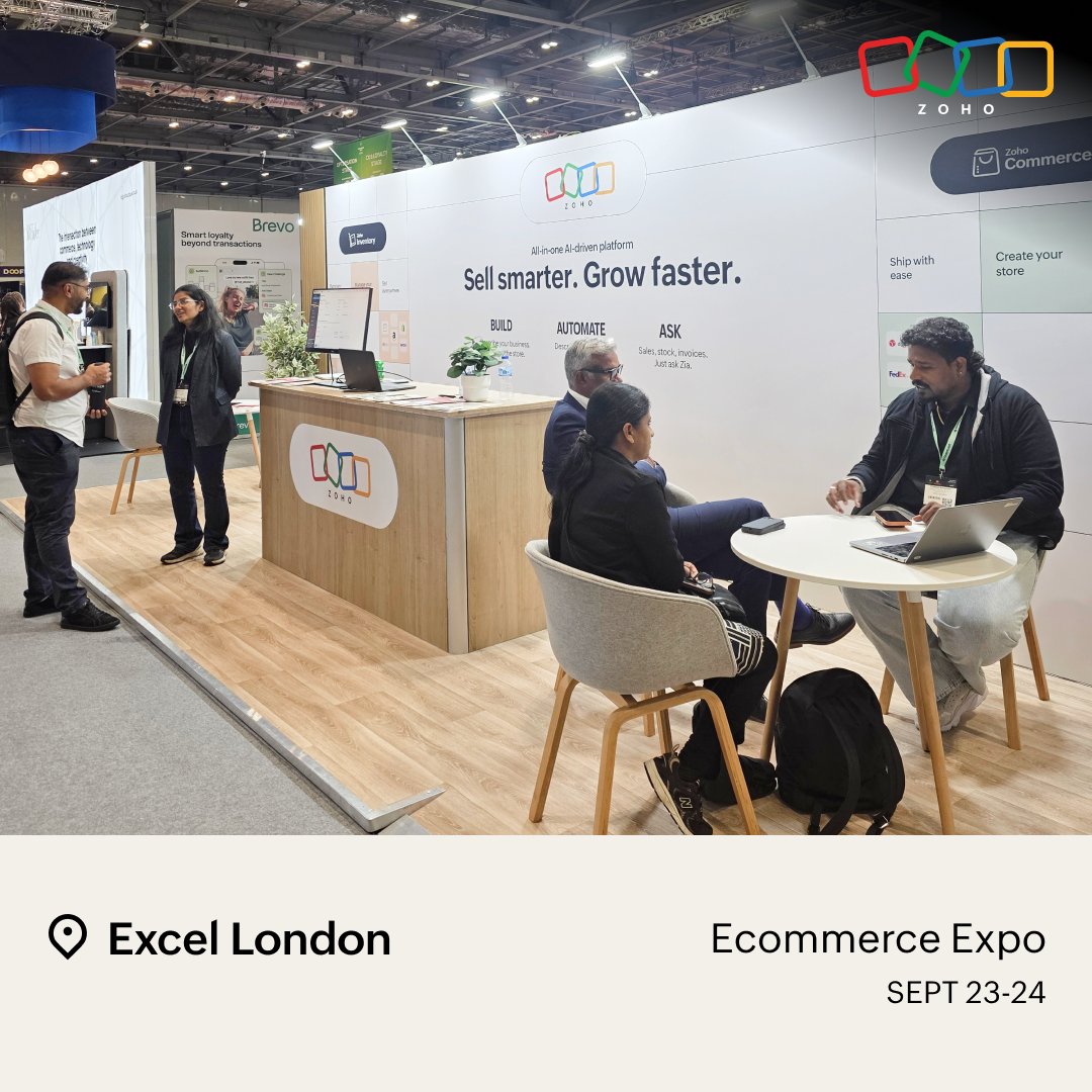 ZohoInventory's tweet photo. eCommerce Expo 2026 — done and dusted! 🙌
Two packed days at ExCeL London, brilliant conversations, and so many great people building exciting things in eCommerce. Until next time, London 👋
#eCommerceExpo2026 #ZohoInventory #Ecommerce https://t.co/lyehu5zcTP