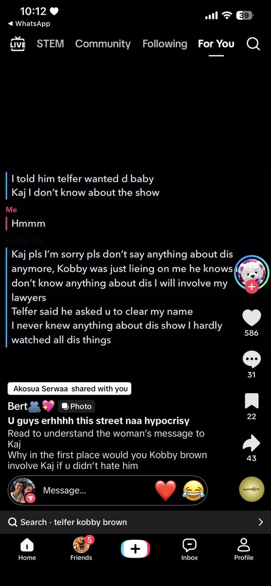 MABLINSxe's tweet photo. This is a chat between the woman involved with Kaj like if Telfer didn’t know Kaj wouldn’t have gone ahead to read let’s be real why involve Kaj in the first place Kobby Brown 🤔Kobby d33 you need to work on yourself paa you always want to prove a point boi3 #Perfecmatchxtra https://t.co/FkRdpWKOaH