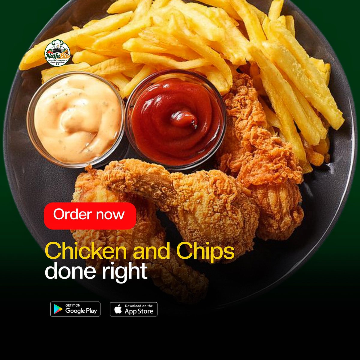 tokiloba's tweet photo. Day 16 of designing everyday 💪 

Today's challenge was to create social media designs for a food brand in Nigeria, NaijaBite. They specialize in making crispy, yummy and spicy fried chicken and fries.

 #graphicdesign #graphicdesigner #socialmediadesigns #socialmediaads #ketone https://t.co/nO7GjdMUub