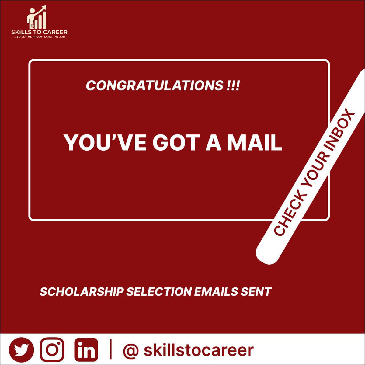 skillstocareer1's tweet photo. The good news is rolling in!🎉

If you applied for the SkillstoCareer scholarship, this is your sign to check your email! 📩✨

The scholarship offers are rolling in, and we're excited to see lives changing.

Could your good news be waiting in your inbox? 👀

Go check 🚀 https://t.co/Ao4RIubl6T