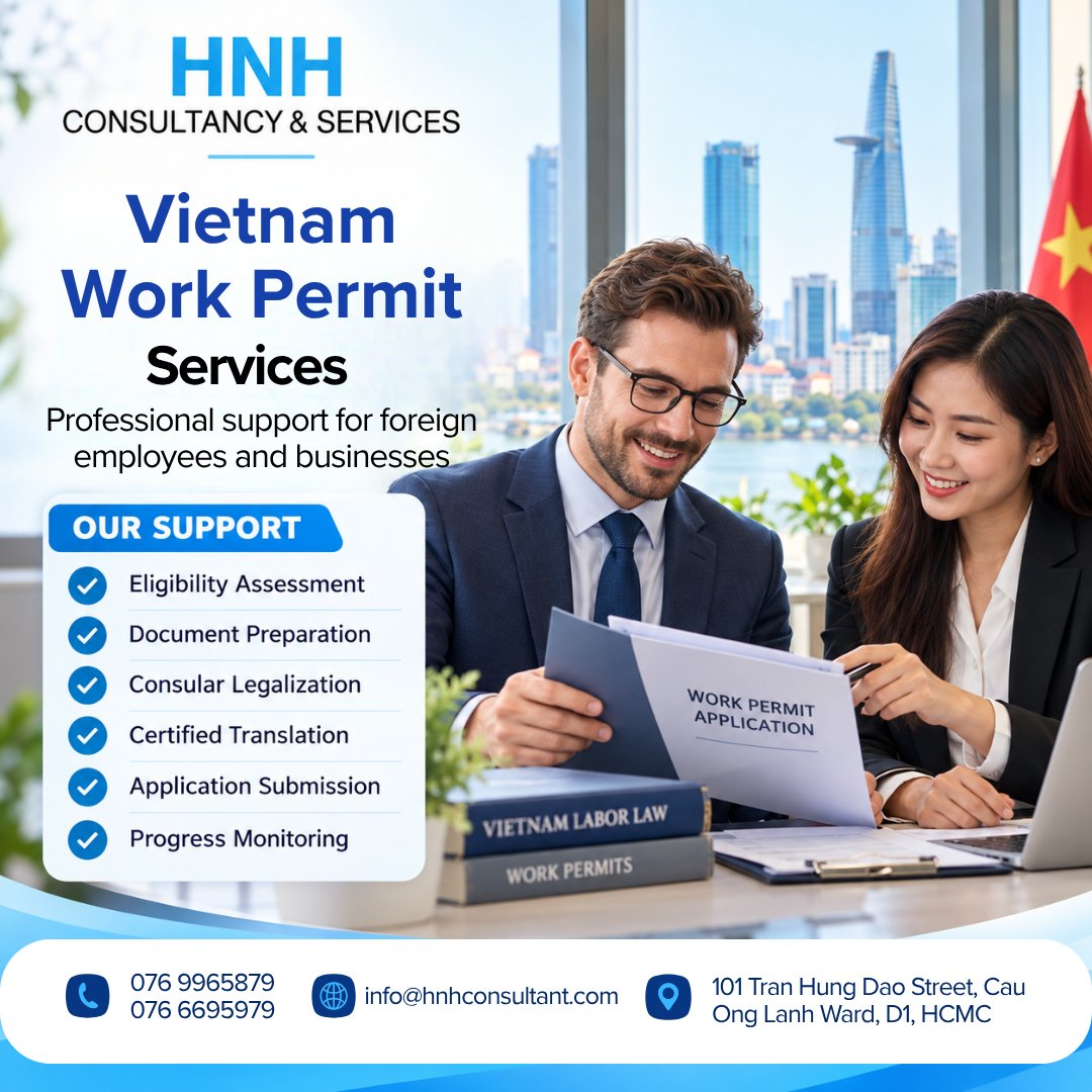 HNHConsultant's tweet photo. 🇻🇳 Need a Work Permit in Vietnam?

HNH supports foreign professionals and businesses with eligibility checks, document preparation, submission and progress monitoring.

📞 076 9965879 | ☎️ 076 6695979
✉️ info@hnhconsultant.com
#VietnamWorkPermit #HNHConsultancy https://t.co/EFL4U2H5lQ