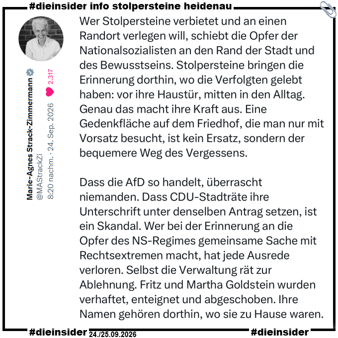 Die_Insider's tweet photo. Es ist beschämend! 
 
#KeinVergessen #NieWieder #Heidenau #Stolpersteine
#LautGegenNazis #NiemalsAfD #AfDVerbot
#Antifaschismus #GemeinsamGegenHass #DieInsider📎
 
@MAStrackZi  
 
https://t.co/4hRpfJPevl https://t.co/QM8ImvqJIm