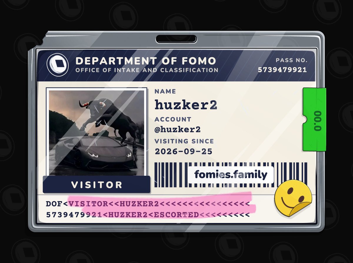 huzker2's tweet photo. visiting the department of fomo. no case yet. must be escorted at all times. https://t.co/UtKUCk6GRN. @FomiesNFT https://t.co/K1Gqn6SH4z