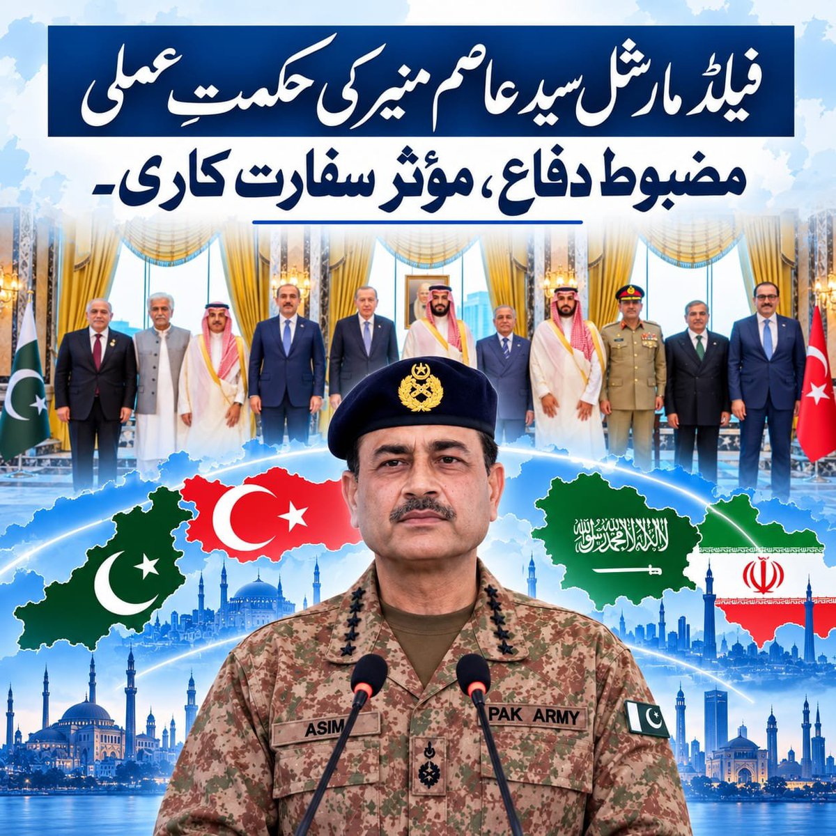 kazmi512_'s tweet photo. فیلڈ مارشل سید عاصم منیر کی قیادت مضبوط اور پُرامن پاکستان  دفاعی طاقت کے ساتھ امن کی ترجیح
#فیلڈ_مارشل_عاصم_منیر #CDFAsimMunir 
#پاکستان_کا_فخر
#امن_کا_رہنما "Asim Munir" https://t.co/EbhDiZADll