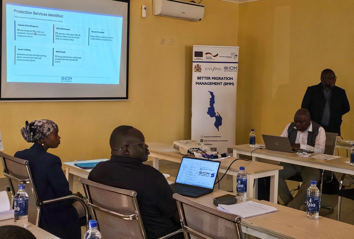 IOMMalawi's tweet photo. Stakeholders from across Malawi gathered in Dowa, to validate findings from the Protection Services Mapping Exercise under the EU-funded #BMM project. The workshop strengthened collaboration to improve access to protection services for migrants, refugees &amp; trafficking survivors. https://t.co/QKd9x4qadL