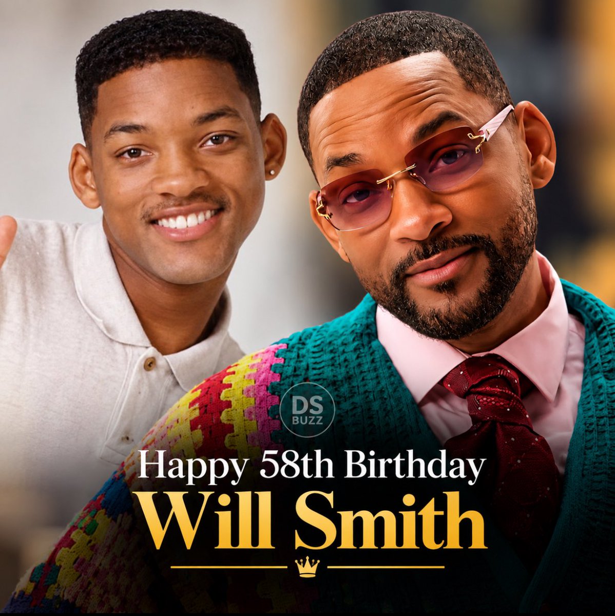 OfficalDSBuzz's tweet photo. Happy 58th Birthday to Will Smith! Wishing him a year filled with joy, good health, and many more reasons to smile. https://t.co/kqKdAza17W