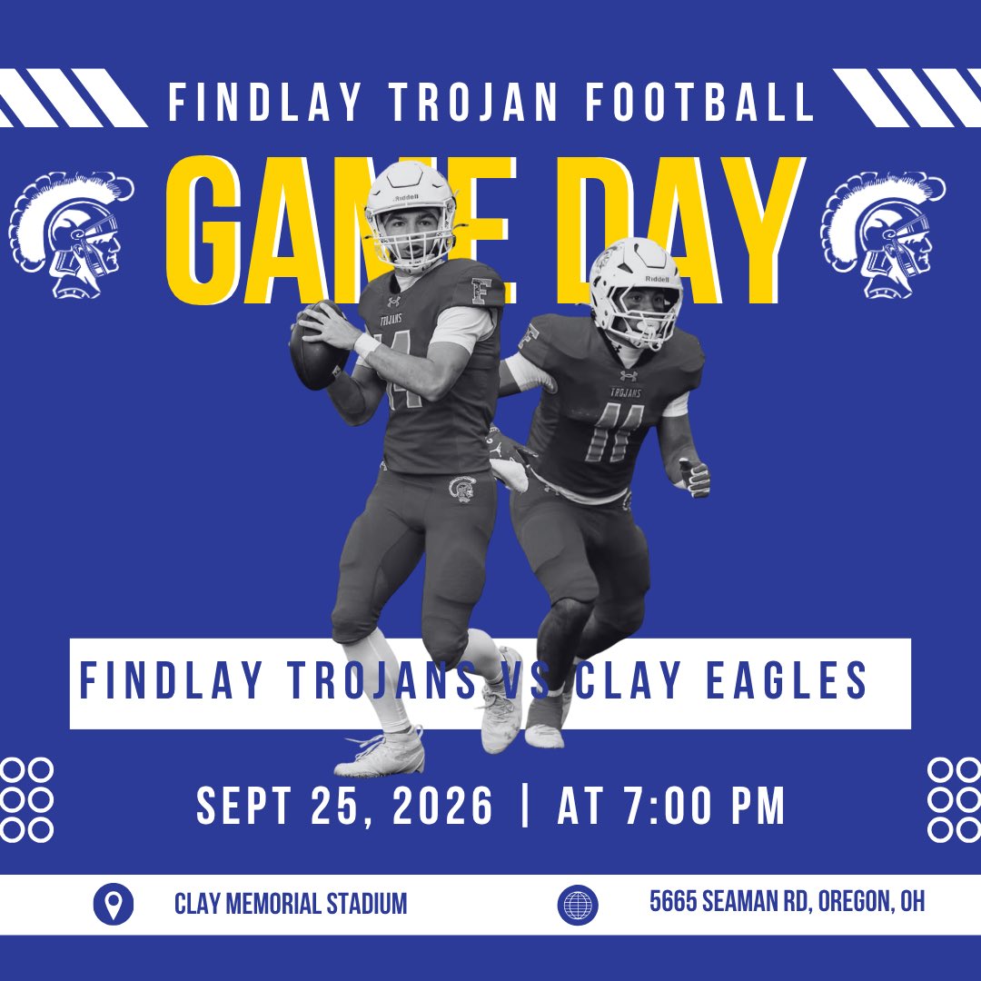 FootballFindlay's tweet photo. Week 6 Loading…ITS GAME DAY!!!
🏈💥🏈💥🏈💥🏈💥🏈💥🏈💥#TrojanTrue #ALLIN #OneDayBetter https://t.co/QS0FyeghZH