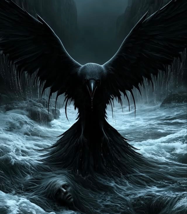 maximumpain333's tweet photo. ANCESTRAL INTERVENTION

They did not stop the storm ~ They spread their wings over what it tried to take.

In the oldest Shadow Walker stories, there is a river hidden between two mountains where the water does not take the body first.

It takes the voice.

Those who fall into it can still see the sky and hear the thunder, but no matter how desperately they call for help, the river swallows every sound. The deeper they sink, the more they begin to forget the way home, the faces they love, even their own name.

But when someone carrying an old bloodline begins to disappear beneath that water, the ravens gather.

Each bird carries the memory of someone who survived before them: the grandmother who endured the winter nobody spoke about, the grandfather who rebuilt after losing everything, the forgotten healer and the one who finally broke a pattern the family had mistaken for tradition.

They descend into the canyon and become one enormous guardian above the drowning soul.. A raven with a thousand ancestral memories hidden inside its feathers.

It does not remove the storm or lift the descendant effortlessly from the water. The ancestors may guard the crossing, but the living must still choose to return.

Instead, the raven stretches its wings across the river and holds the darkness open. It remembers the descendant’s name when suffering makes them forget. It carries the strength of every life that endured long enough for this one life to exist.

Perhaps ancestral protection does not always mean being spared.

Perhaps it appears as the intuition telling you to leave, the unexpected strength to survive another night, or the quiet voice inside you that refuses to surrender when you cannot explain where that voice came from.

Pain may have entered the bloodline, but so did endurance, instinct, creativity and the ancient refusal to disappear.

Protection does not mean the storm will never touch you.

It means the storm does not receive the final claim over you.

You still have to swim but you were never swimming alone.

✨🙌🏾💫
