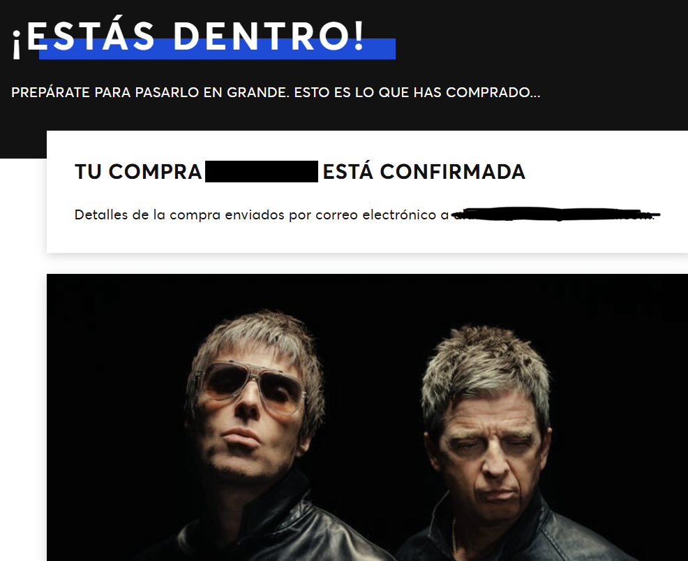 _martalarcon_'s tweet photo. Después de 18 años, volvemos a ver a Oasis!! 😭 La compra más rápida, fácil e indolora que he vivido nunca en Ticketmaster 👏🏻 https://t.co/IqF5sfUvBx