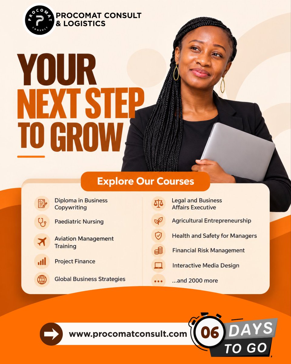 ProcomatConsult's tweet photo. 6 DAYS TO GO! 📷📷
Your next opportunity to learn, grow and move forward is almost here.
Official Launch: 1st October 2026
📷 Visit https://t.co/IyHP6N8Zwi today
#ProcomatAcademy #6DaysToGo #OnlineCourses #ProfessionalDevelopment #CareerGrowth #CPDQS #OnlineLearning #Upskill https://t.co/H0HQUir4Pa