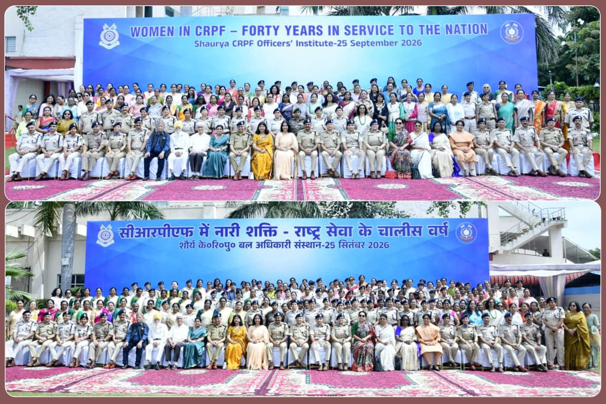 crpfindia's tweet photo. The Central Reserve Police Force (CRPF) achieved a historic milestone this year, commemorating four decades since the induction of India’s pioneering all-women combat battalion in 1986.

To celebrate this 40-year legacy, the CRPF organized a special event on 25 September 2026 at the CRPF's Shaurya Officer's Institute in New Delhi.

During the ceremony, DG @crpfindia Shri @gpsinghips , joined by Dr. Anamika Singh, President of the CRPF Family Welfare Association (CWA), honoured both veterans and women in service for their dedicated service, exceptional courage, and sacrifice. 

While addressing the gathering DG laid emphasis on women empowerment in CRPF following the line of Government of India. We salute our women warriors for their sacrifices and achievements.

#NationFirst
#Vandematram150 
#MissionNaxalMuktBharat2026
@gpsinghips
@crpf_j
@CentralZoneCrpf
@northeast_zone
@southzone_hyd
#WomenWarrior
#40YearsOfWomenInCRPF
#WomenInUniform