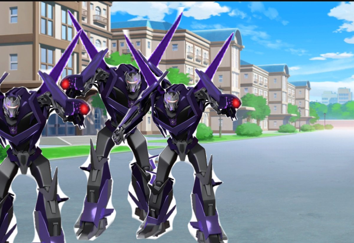 TracenPrime's tweet photo. [ OPEN RP - "The First Wave" ]

"MARCH FORTH! MY WARRIORS!!"

[The Decepticons Armada arrives, the vehicons begin their destruction as they open fire, they are mostly at 4 points]

[The Entrance, the academy, the dorms, and the track]

[Choose which location you'll them fight in] https://t.co/lQfmzXOQap
