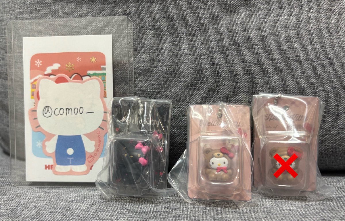 com00__'s tweet photo. 【交換】
HELLO KITTY 
パッケージミニチュアコレクション2

《譲》
ラテクマ✖️1.小悪魔✖️1

《求》
ナース、ヒョウ柄
各1で求めています。

郵送or大阪手渡し（新大阪付近）希望です。
検索からもお気軽にお声掛けください🙇 https://t.co/RGPU7eqNVy