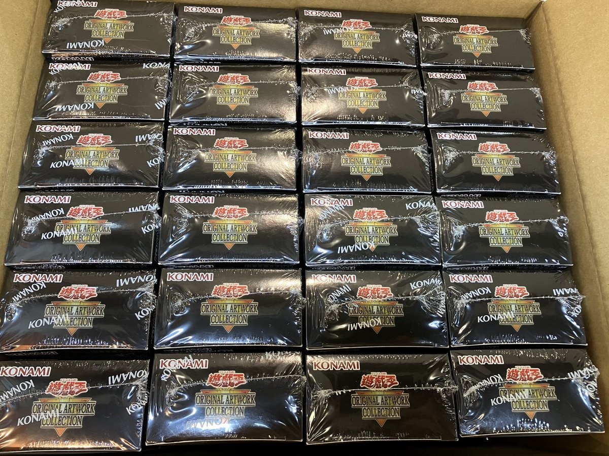 bookoff10724's tweet photo. トレカコーナーよりお知らせです📣

遊戯王より
明日発売の「ORIGINAL ARTWORK COLLECTION」
入荷しました！
※1グループ2BOXまでとなります。
※12時30分より販売いたします。
＃ブックオフ https://t.co/LbcGyRqXZ1