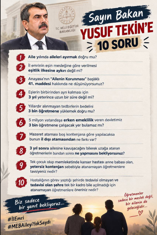 ozdnkcr's tweet photo. Sayın Cevdet Yılmaz, farklı şehirlerdeki öğretmenlerin aile bütünlüğü için çözüm diliyoruz. #AyrılığaSONverMEB Protokoldeki düzenlemelerde öğretmenlere de eşitlik talep ediyoruz; ayrıcalık değil. @RTErdogan @EmineErdogan @burhanduran @hasandogan @oktay_saral https://t.co/DrXUMIoMNt