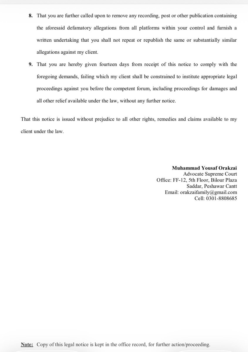 mjdawar's tweet photo. I have sent a legal notice to Absar Alam for his lies and propaganda against @NDM_Official and me. We will see him in court. https://t.co/0pM84rMi6k