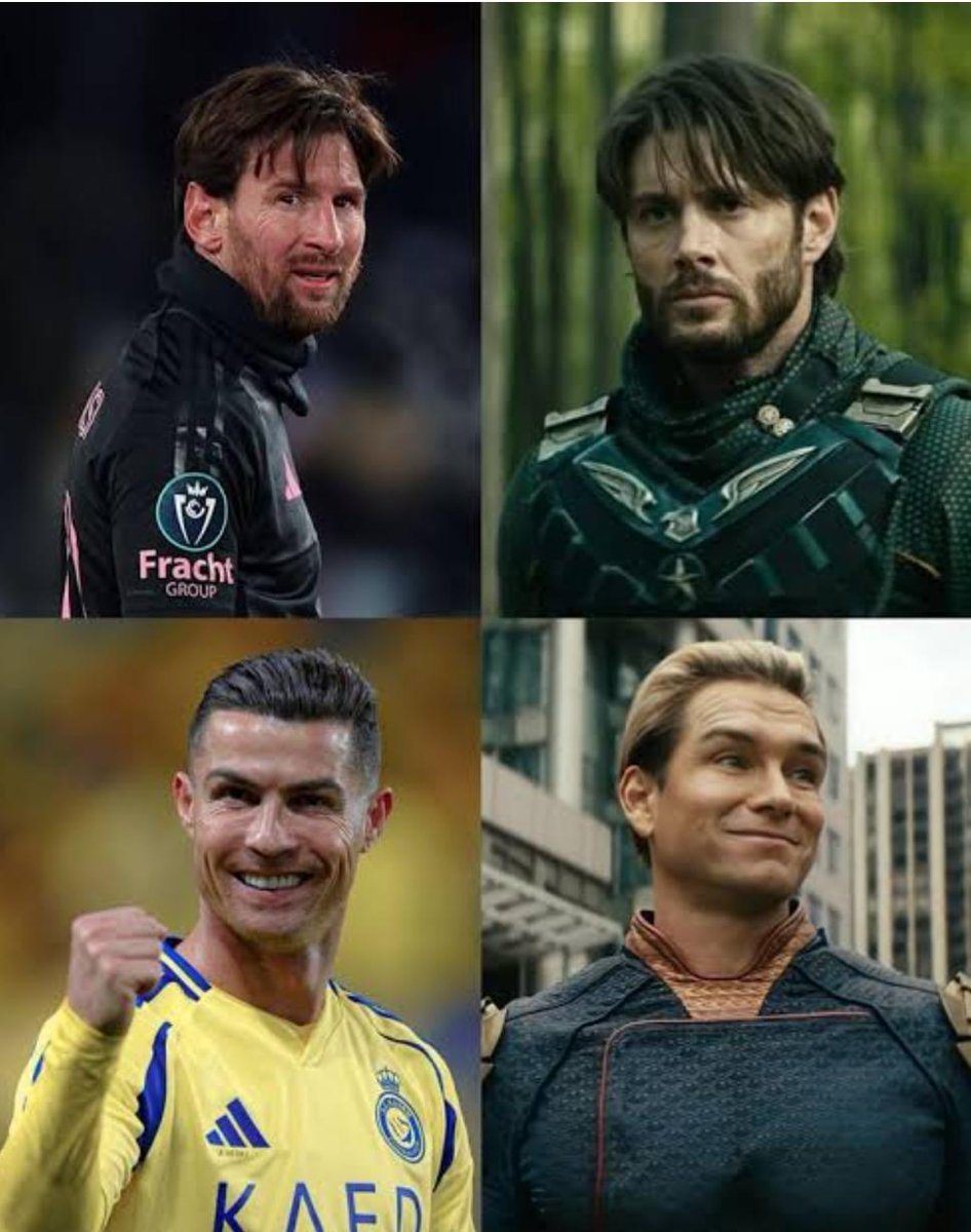 Aizen_fr's tweet photo. @TouchlineX Messi looks like soldier boy.
Ronaldo like Homelander..
And Soldier boy is father of Homelander 🥶😂 https://t.co/46zx4R4kcb