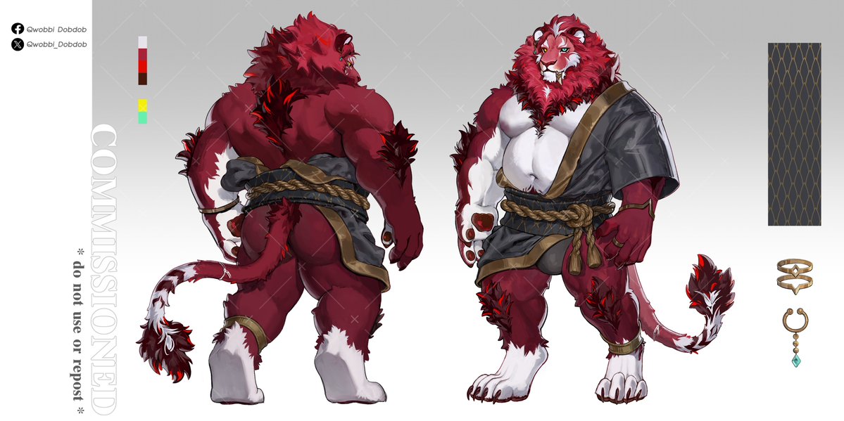 Qwobbi_Dobdob's tweet photo. Character sheet comms 🦁🔴 https://t.co/25GwVYDn7p