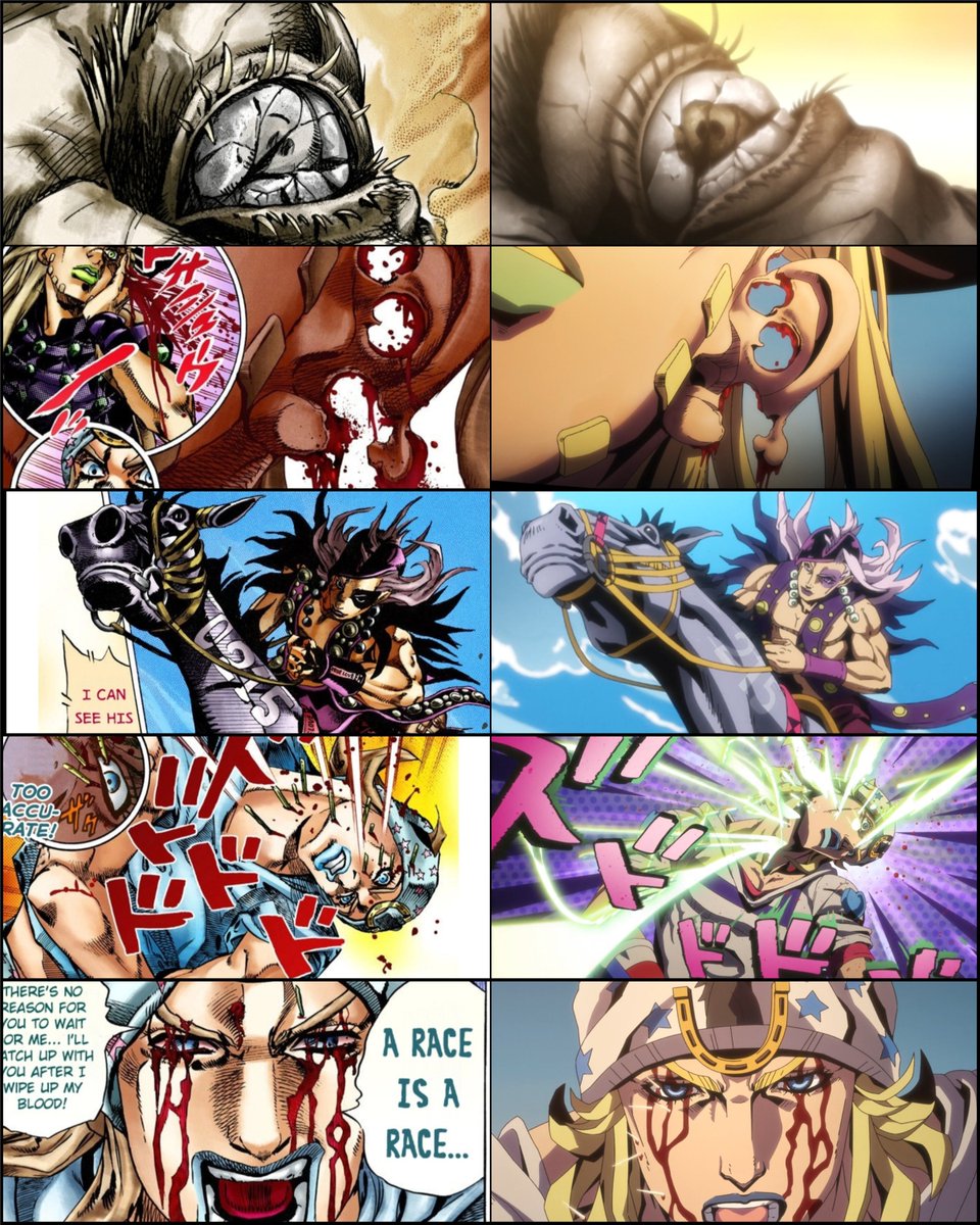 viztur's tweet photo. Manga vs Anime, steel ball run EP2 https://t.co/Zv3zzvh0L7