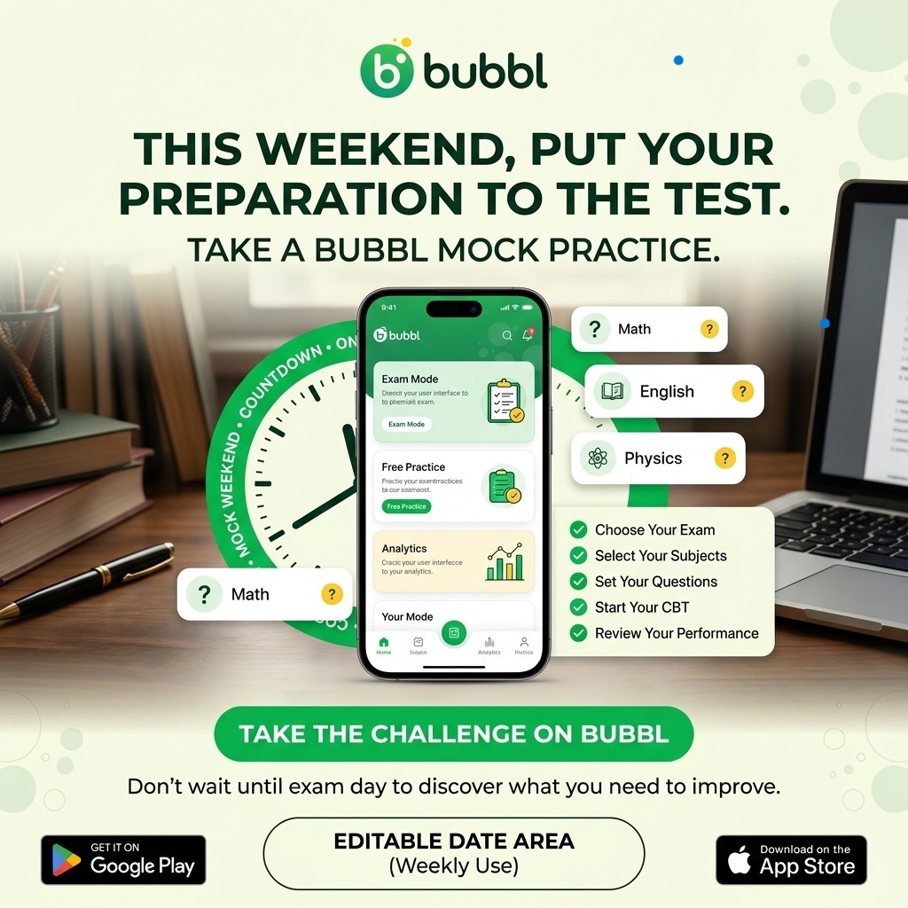 withbubbl's tweet photo. Weekend Challenge:
Take a Bubbl Mock Practice.
Test your preparation. Identify weak areas. Improve before exam day.
Start now.
π Learn More
#BubblApp #MockTest #JAMBPrep #WAECPrep #CBTPractice #StudySmart #ExamPrep #EducationNG https://t.co/p9kjzMhoAR