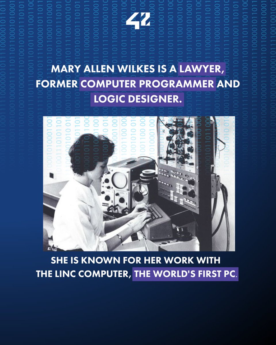 42Network's tweet photo. ⭐️ Happy birthday Mary, you're an inspiration to  women in tech, and to anyone daring to change paths. 💻⚖️

#42Network #42BeyondTheCode #MaryAllenWilkes https://t.co/u5ADimhZqe