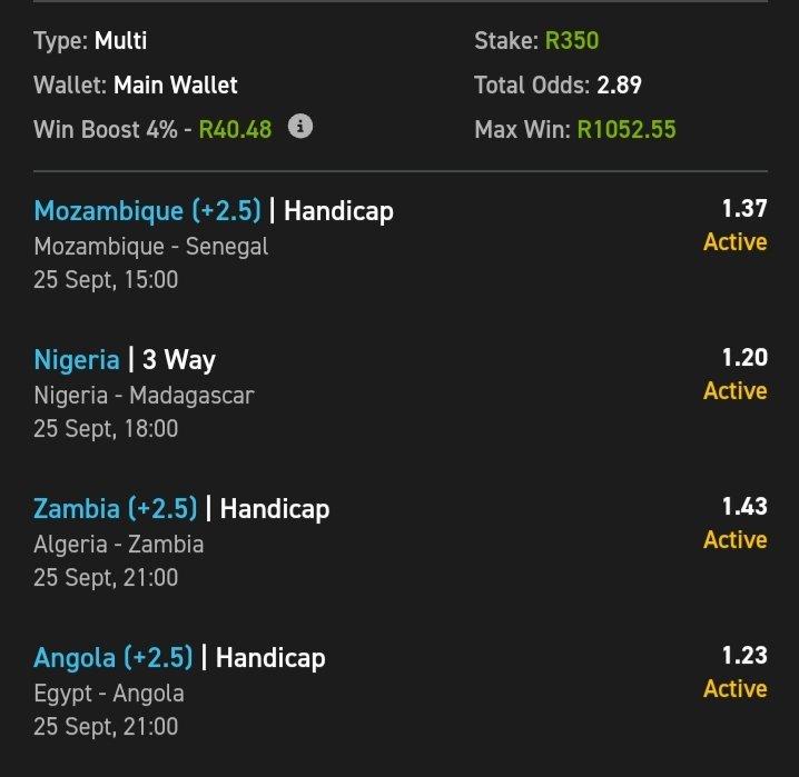 Gnbhengu's tweet photo. ⚽⚽⚽
Booking Code:03-332507
Odds: 2. 89
Promo Code:SURE50
Recreate our bet slip (3+ selections) and place a minimum stake of R5 to qualify for a potential reward this Saturday.
👉 See bio for full details
⚠️ 18+ only. T&Cs apply https://t.co/nuPFubfbYX