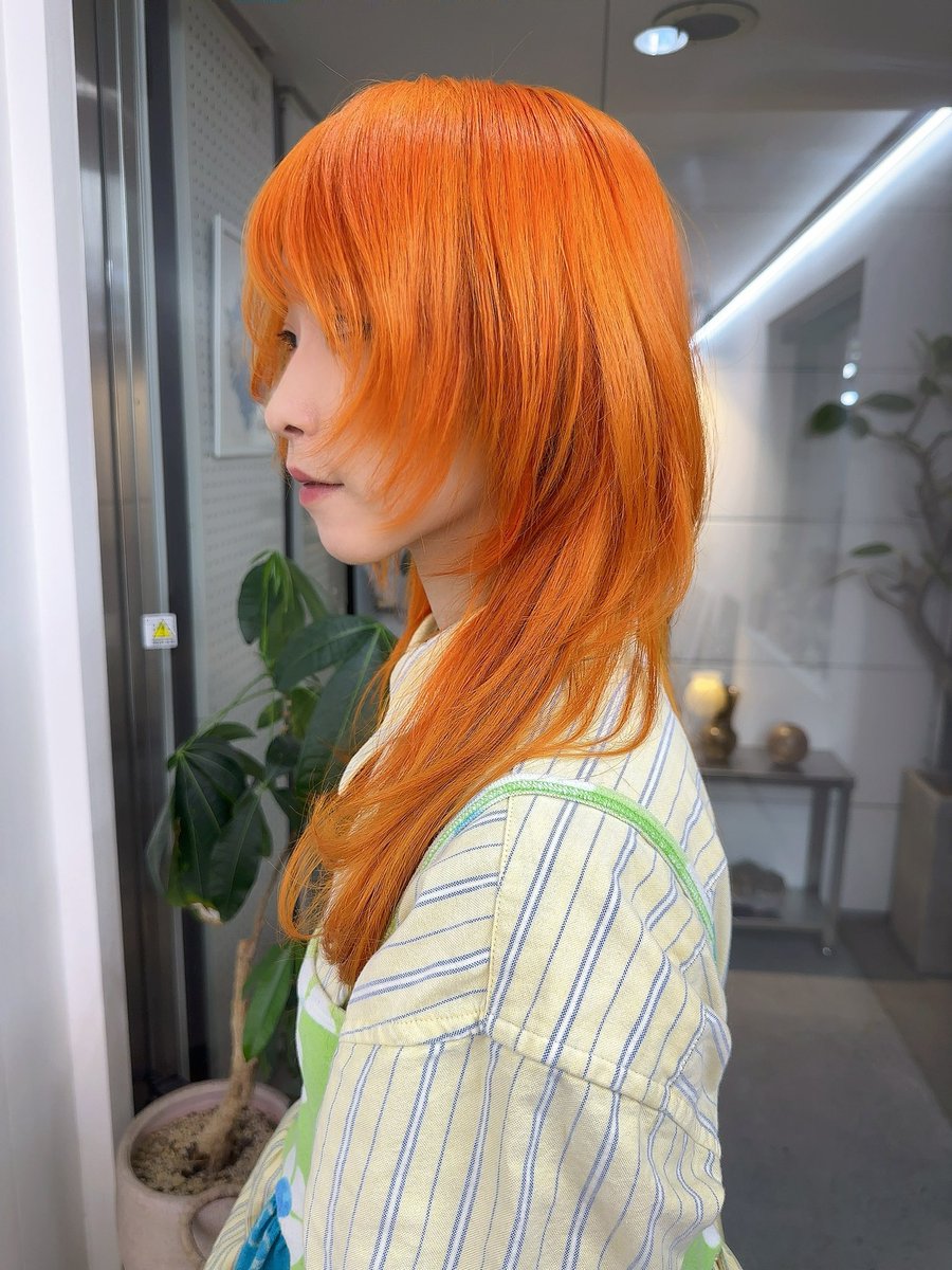 maruasahina's tweet photo. わたしの髪がオレンジ色のあいだは、まだ夏ってことにしませんこと？🍊 https://t.co/YG3VZXlPtS