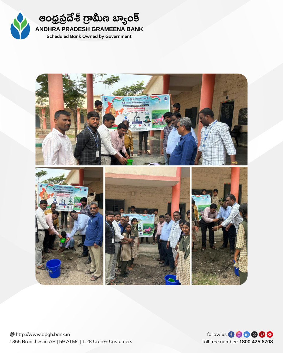apgbankofficial's tweet photo. As a part of Swachhata Hi Seva 2026, Regional Office-Kurnool has conducted the plantation program successfully along with the local branches participation.

#SHS2026 #SpecialCampaign6.0 #SwachhataHiSeva2026 https://t.co/1WSeSHbzZq