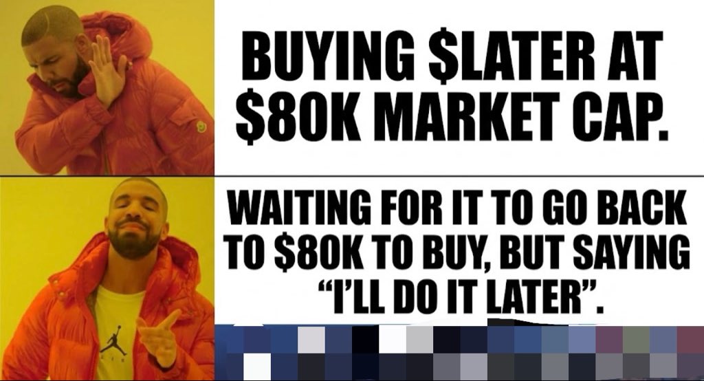 olman__'s tweet photo. “Drake”   I’ll buy at $80K...😂

My entry for THE $LATER MEME CONTEST 🐱

$later #buylater
CA: ⁠GsqikEkGkEo9dMTKQBcSn4HdAQtn4hvtLxqdDW7xpump⁠ https://t.co/IDjTyJrGoB