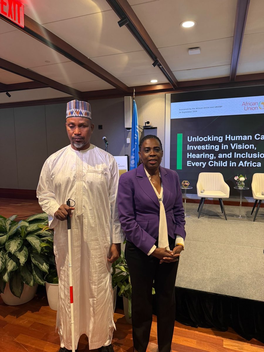 AU_HHS's tweet photo. At t/2️⃣nd #AU-#UNICEF event on “Unlocking Human Capital: Investing in Vision, Hearing &amp; Inclusion for Every Child in Africa,” H.E @amma_twumamoah affirmed: Disability should not interrupt a child’s dreams. We have an obligation to ensure it never becomes a barrier to their future https://t.co/q9HV81Sz3t