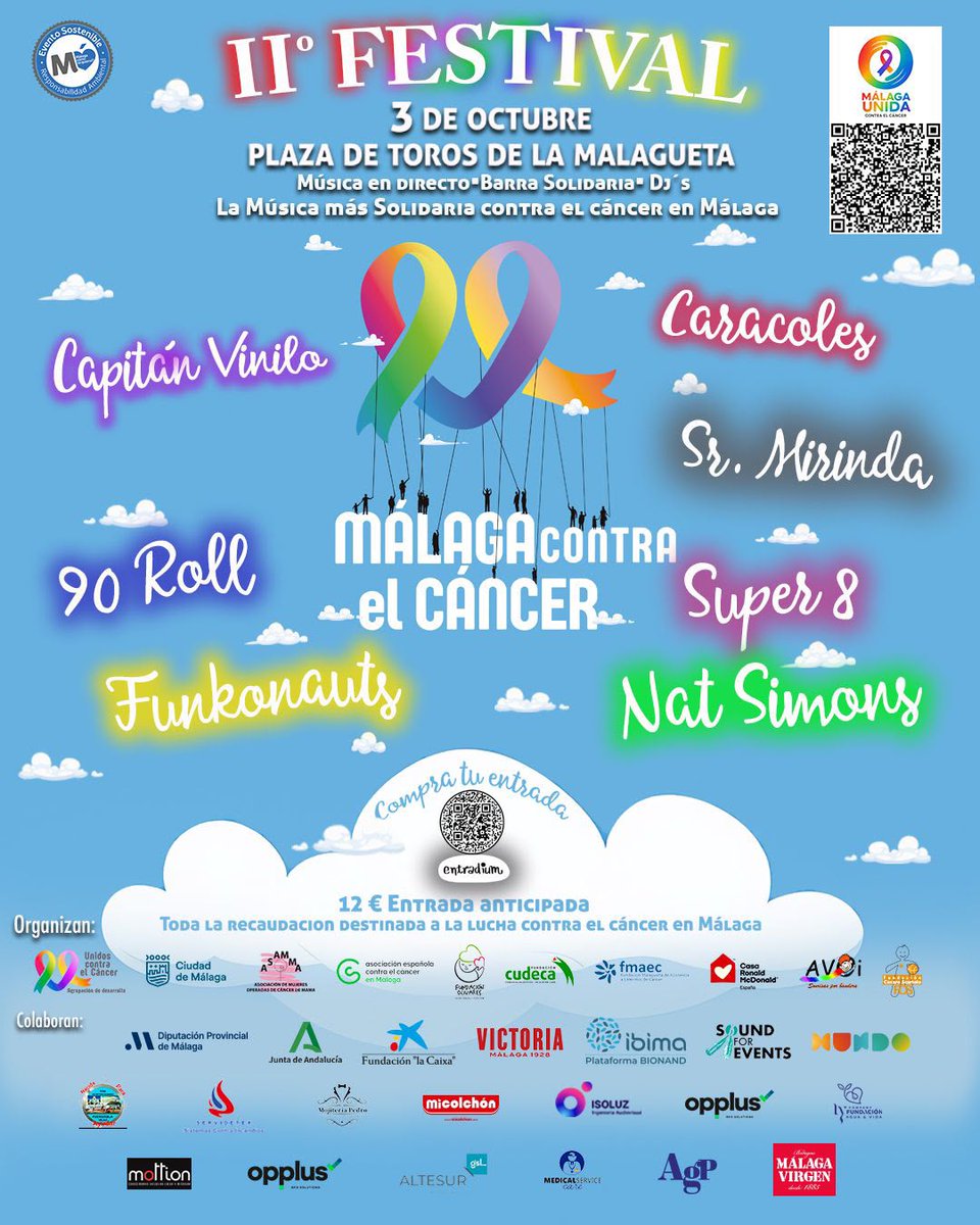 _ibima's tweet photo. 🎗️🎶 ¡Este 3 de octubre nos vemos en la Plaza de Toros de La Malagueta en el II Festival Unidos Contra el #Cáncer!

Durante la fiesta se hará la entrega a #IBIMA de los fondos de la campaña #MálagaUnidaContraElCáncer.

🎟️: https://t.co/zxqn8JvtYF

#IBIMAContraElCáncer💙 https://t.co/v4icybN8mN